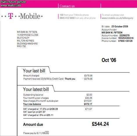 T Mobile creates Bills you can Eat Esato archive