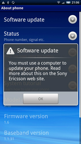 Xperia X10 Android 2.1 Update