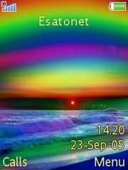 I know a rainbow sunset theme for Sony Ericsson T650